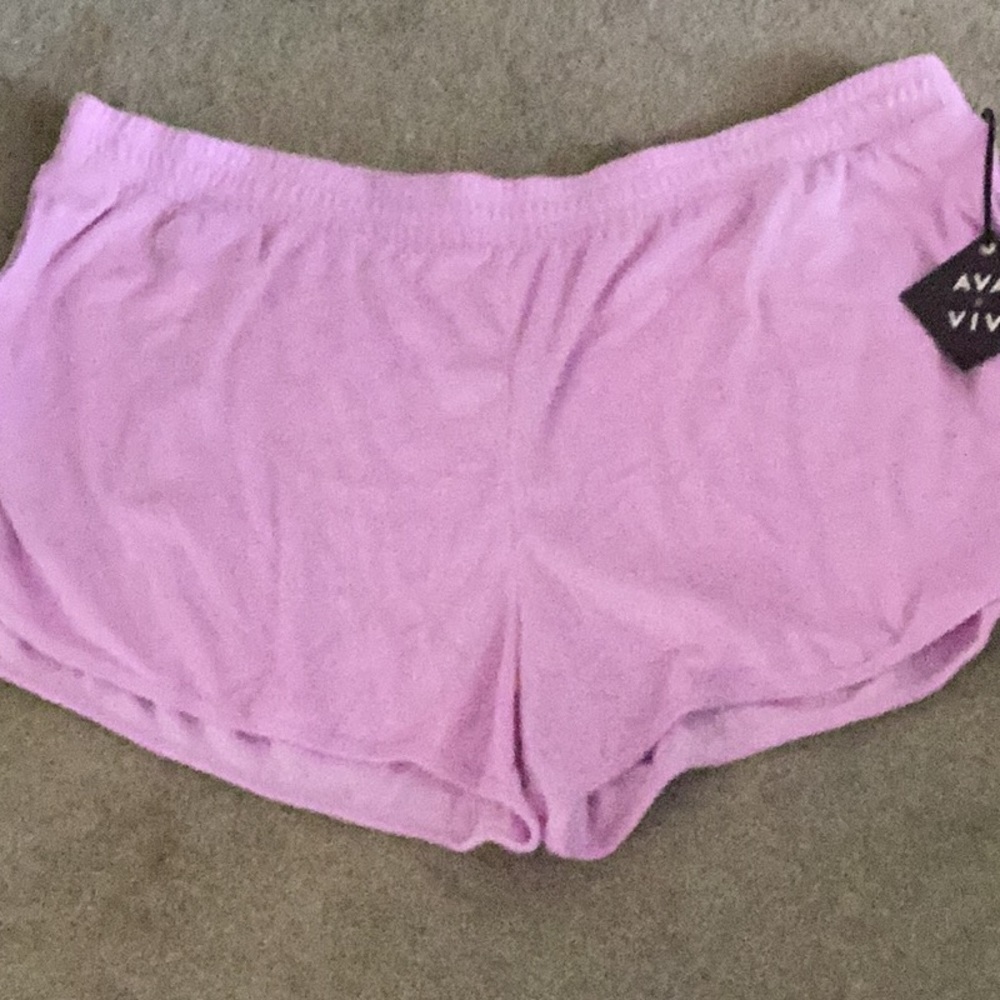 Ava & Viv - Plus Size Loop Terry Athletic Shorts W/ Pockets - lavender - new - Picture 4 of 6
